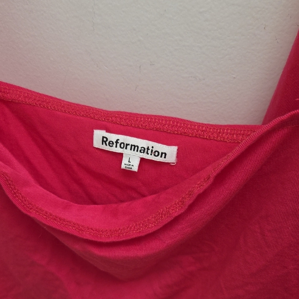 NWOT-Reformation Vibrant Pink Skirt Set - Picture 3 of 9